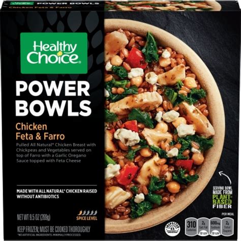 Healthy Choice Power Bowls Chicken Feta And Farro Frozen Meal 95 Oz