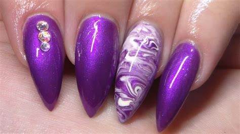 Acrylic Nails Purple Madam Glam Gel Polish Youtube