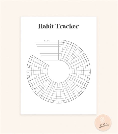 Habit Tracker Circle Monthly Habit Tracking Habits Circular Etsy