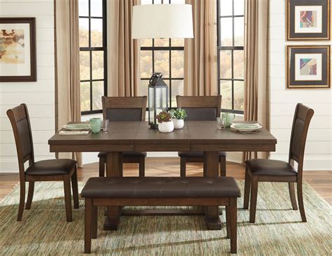 Wieland Light Rustic Brown Extendable Dining Room Set By Homelegance