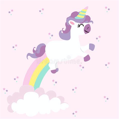 Unicorn With Rainbows In Colored Pastel Stock Vector Illustration Of