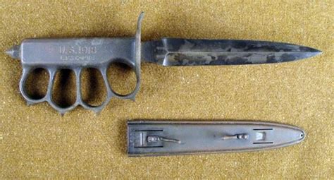 Rare 100 Original Wwi 1918 Lfandc Knuckle Duster Knife