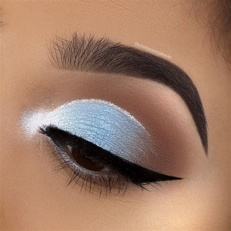 Glitter Blue Cut Crease Eye Makeup Chelseasmakeup Blue Eye Makeup