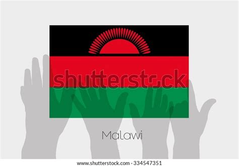 Illustrated Ghost Hands Flag Malawi Stock Illustration 334547351
