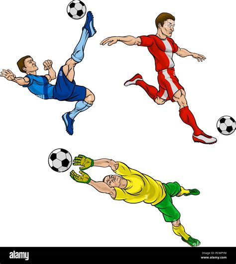 Los Jugadores De Fútbol De Dibujos Animados Imagen Vector De Stock Alamy