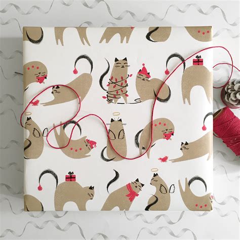 Cat Wrapping Paper For Christmas Cat Christmas T Wrap Etsy Uk