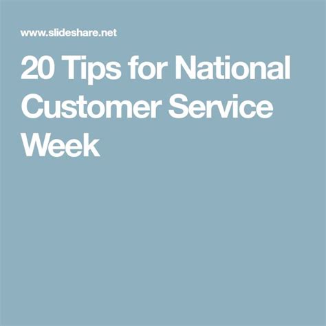 20 tips for national customer service week