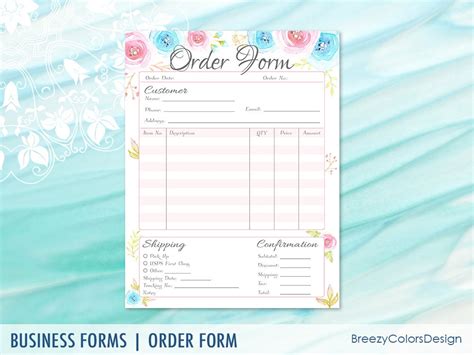 Cute Order Form Printable Printable Forms Free Online