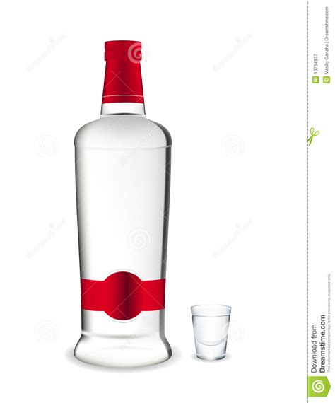 Wodka Fles En Glas Vector Illustratie Illustration Of Schaduwen