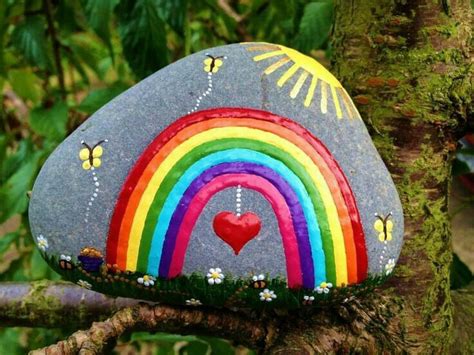 Rainbow Love Paintedrocks Rockpainting Ilovepaintedrocks Painted