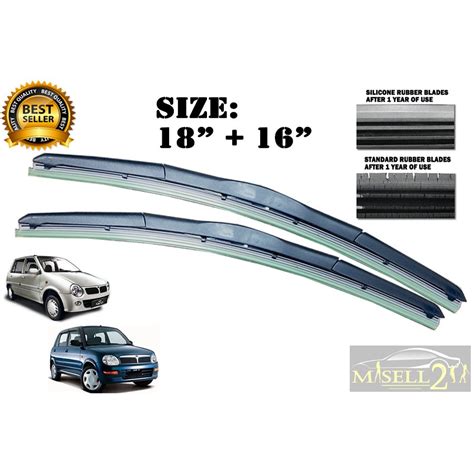 Piaa aero vogue silicone wiper blade. Kancil / Kelisa Silicone Car Wiper Blade Set (18" + 16 ...