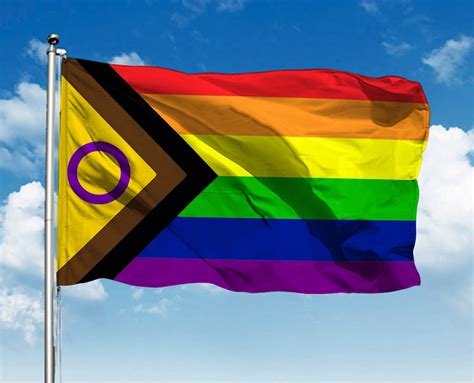 Intersex Inclusive Flag 3x5 Ft Progress Pride Rainbow Flag Etsy