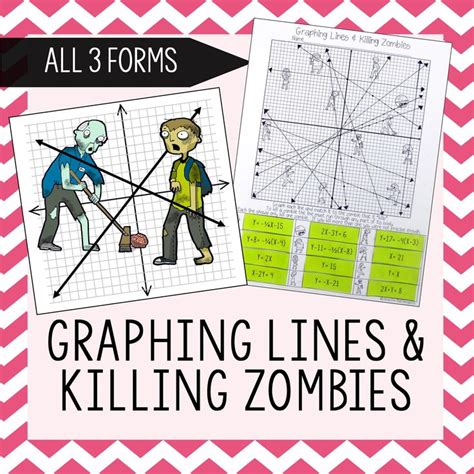 Some of the worksheets for this concept are graphing lines, slopeintercept form, graphing lines in slope intercept, graphing linear equations work answer key, graphing line6 killing zornbe6 graph line t to the zombie, systems of equations, systems of equations by substitution, algebra i name block date y mx b. Graphing Lines & Zombies ~ Graphing in All 3 Forms of ...