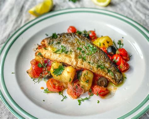 Pan Fried Sea Bass With Mediterranean Crushed Potatoes — Chris Baber In 2020 Sea Bass Fillet