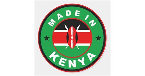 Made In Kenya Country Flag Product Label Round Zazzle