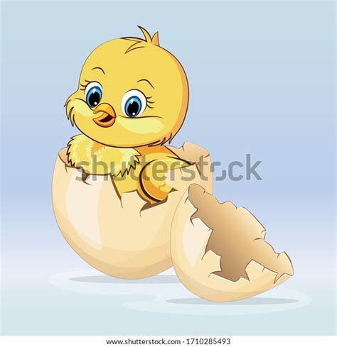 Cute Cartoon Newborn Chick Vector Clip Stock Vector Royalty Free