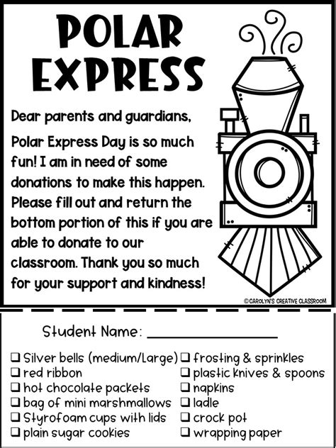 Polar Express Parent Letter Freebie Editable