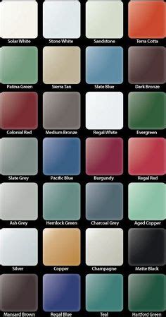 The colors below are from over 30 different companies both in business today and also out of business. Union Corrugating Company - metal roof products. Color chart. We ended up using metal for our ...