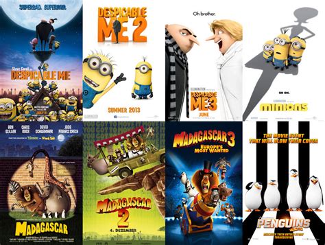 Despicable Me And Madagascar Movie Collection By Darkmoonanimation On