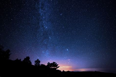 Free Photo Silhouette Photo Of Trees During Night Time Astronomy