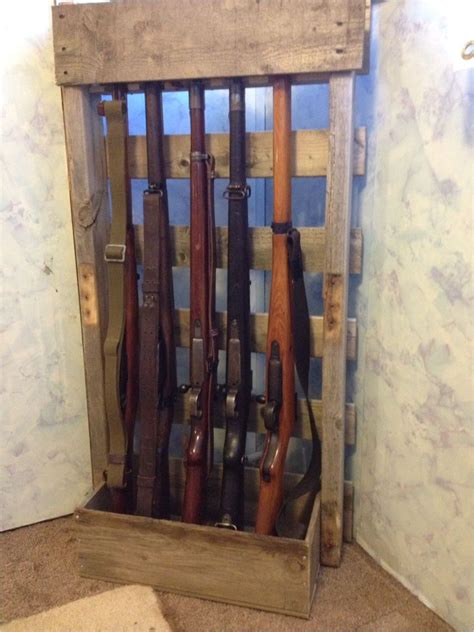 Wood Gun Rack Plans Took An Old Pallet And Made A Vertical Gun Rack For My Wwii Firearms