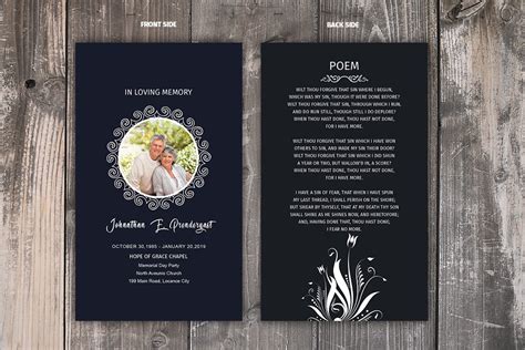 Funeral Prayer Card Template Creative Brochure Templates Creative