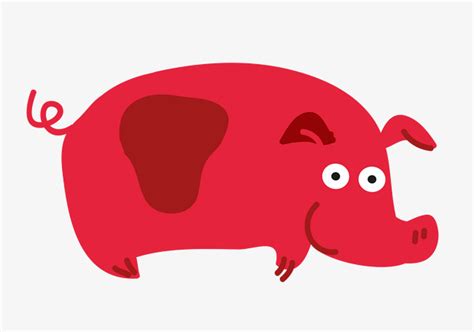 Hand Painted Red Pig Red Pig Animal Png Transparent Image And