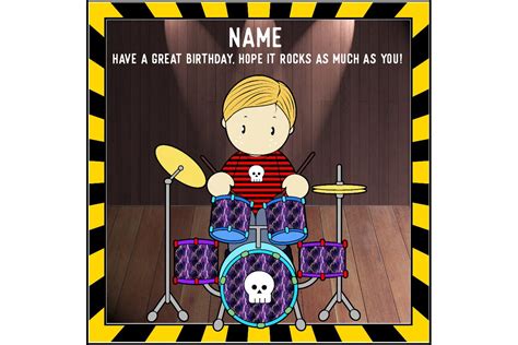 Drummer Birthday Card Personalised Birthday Musical Etsy