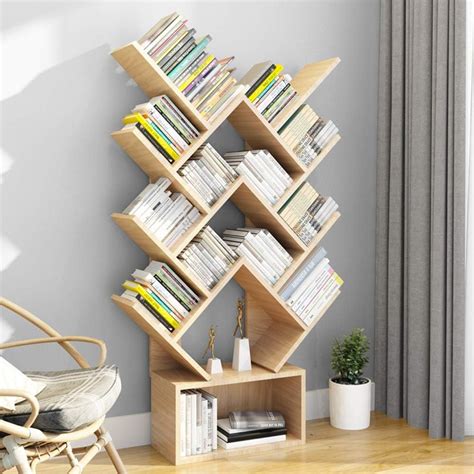 Bookcase And Book Shelf 14 Shelf Tree Bookshelf Mdf Black Small Book