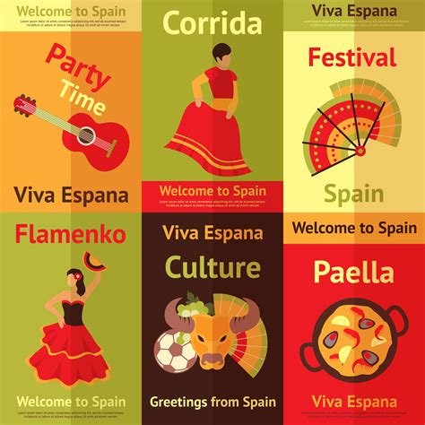Spain Retro Posters Set 438905 Vector Art At Vecteezy