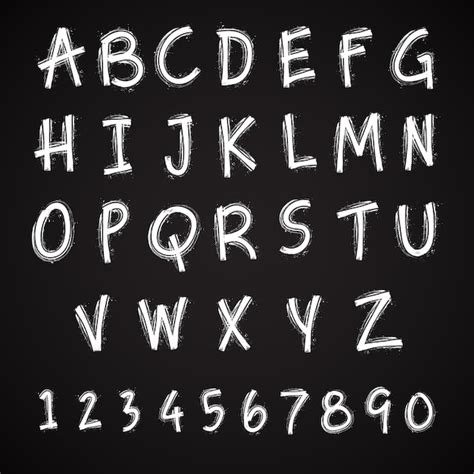 Alfabet Ręcznie Wykonane Czcionki Typografii Alfabetu Z Numerami