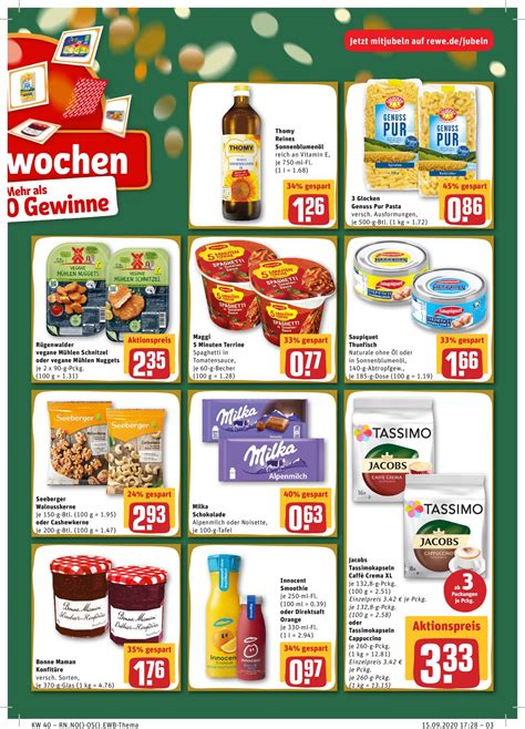 Aliments et boissons à base de végétaux, aliments d'origine végétale, produits panés, substituts de. Rewe Aktueller Prospekt 28.09 - 03.10.2020 3 - jedewoche ...
