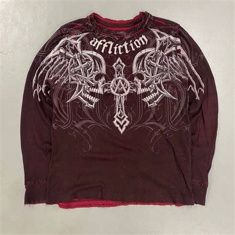 Vintage Crazy Cyber Goth Y2k Affliction Thermal Grailed