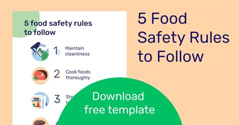 Five Food Safety Rules To Follow Download Free Poster