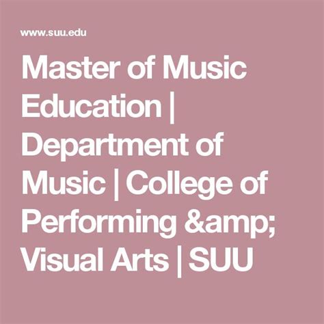 Master Of Music Education Department Of Music College Of Performing