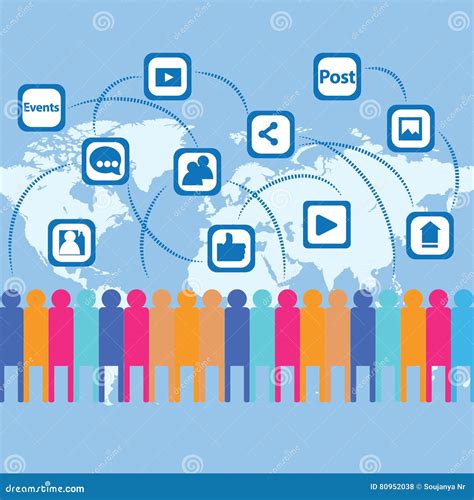 Social Media Global Connections Illustration Stock Vector