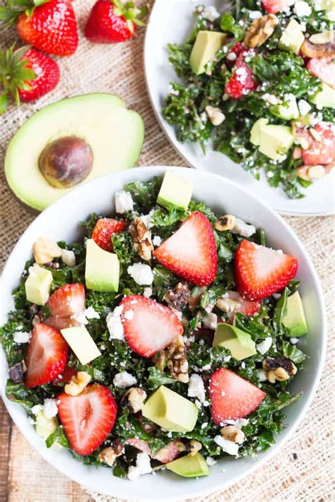 Strawberry And Avocado Kale Salad Greens And Chocolate