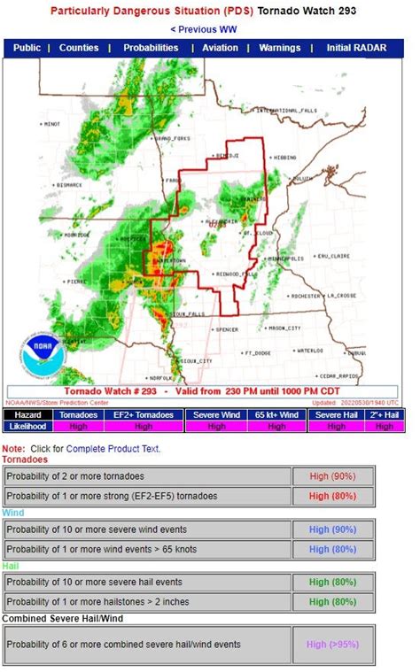 Nws Pds Tornado Watch For W And C Minnesota Particularly Dangerous