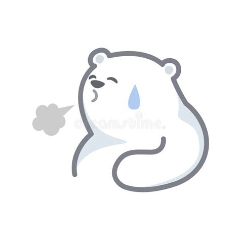 White Bear Cartoon Character Cute Isolated On White Background