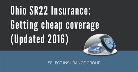 If your driving privileges are suspended, requiring you to obtain an sr22 insurance policy and certificate, this video explains how you do it quickly and. Ohio SR22 Insurance: Getting cheap coverage (Updated 2016) - Select Insurance Group