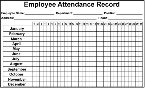 Free Employee Attendance Calendar 2021 Pdf Calendar Printables Free Blank