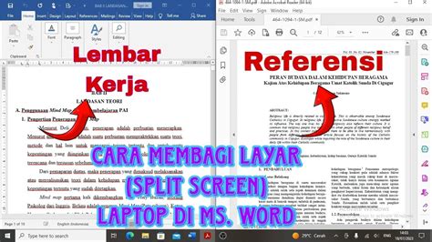 Cara Membagi Layar Laptop SPLIT SCREEN Menjadi 2 Di Ms Word Antara