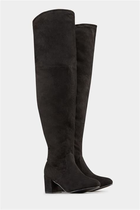 black faux suede over the knee boots in wide e fit and extra wide eee fit yours clothing