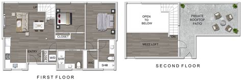 The Lucky Apartments In Culver City 2 Bedroom Loft Floor Plan