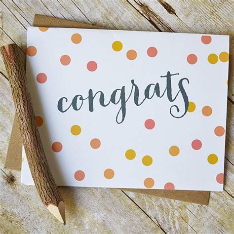 Congratulations Card Congrats Confetti By Pixiepapergoods 400