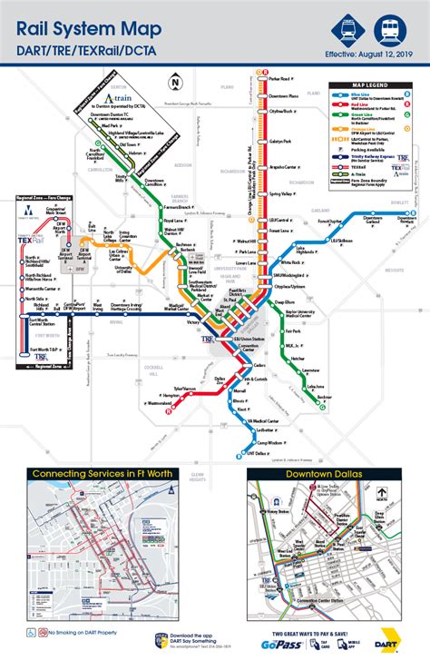 Dallas Dart Rail System Map