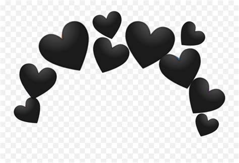 Freetoedit Hearts Heart Black Emoji Ftestickers Crown Heartblack