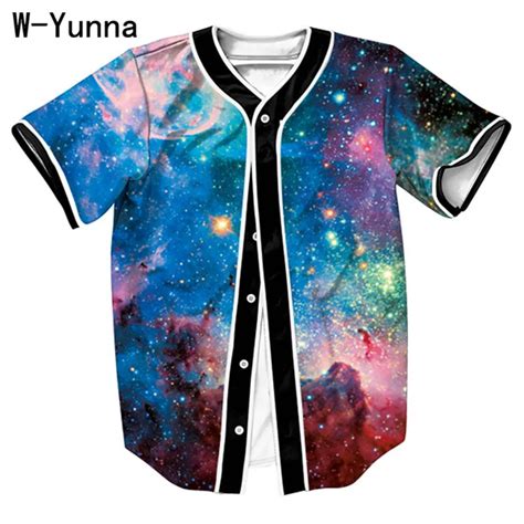 w yunna galaxy print 3d shirts for men high quality short sleeves summer camisa masculina 2019