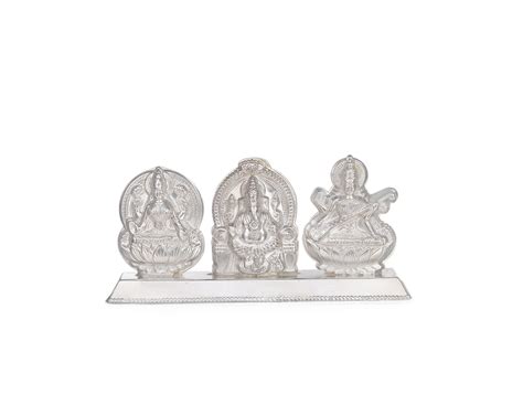 Traditionally and Beautifully crafted Ganesha Lakshmi & Saraswati Idol