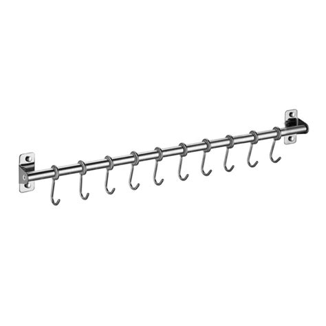 Wall Mounted Utensil Rack Stainless Steel Hanging Kitchen Rail With 68